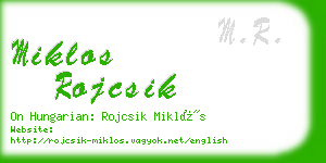 miklos rojcsik business card
